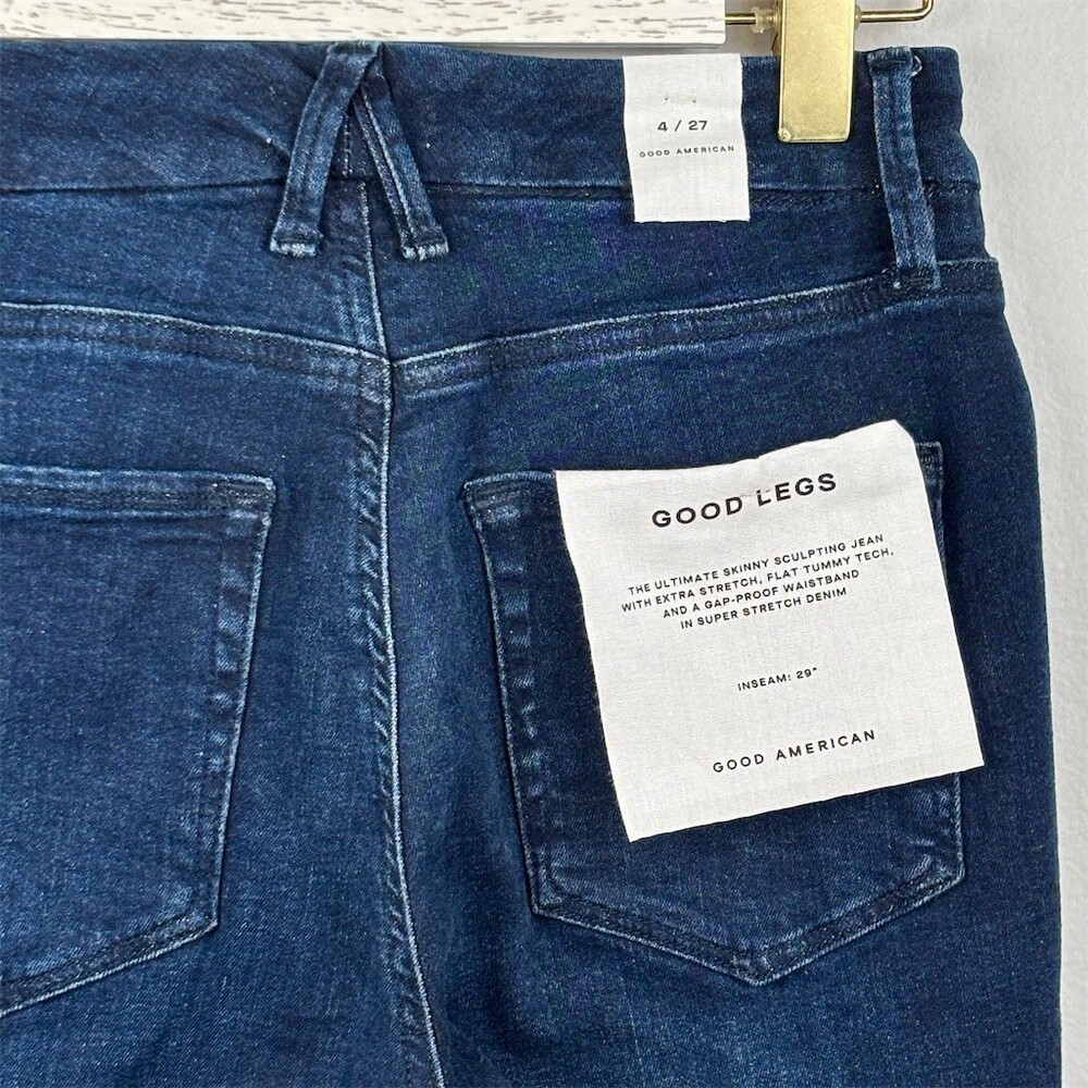 Good American Always Fit Good Legs Skinny Jeans Medium Dark Wash High Rise - Picture 8 of 14